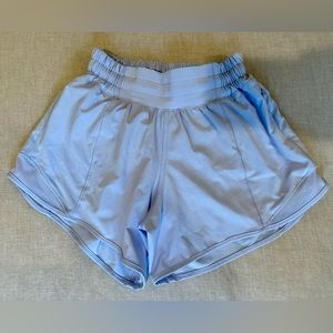 Lululemon Hotty Hot Low-Rise Lined Short 4" — Light Blue